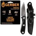 Gerber Gear Principle Fixed-Blade Survival Knife Black - Firestriking Spine & Triple Mounting Sheath, Made in USA