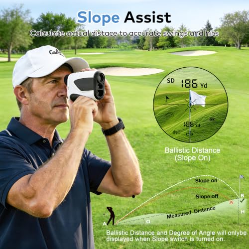 MOESAPU Golf Rangefinder with Slope, 1200-Yard Accurate Laser Distance Finder for Men