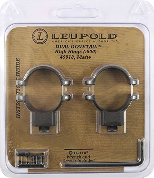 Leupold Dual Dovetail Scope Rings, 1" High with a Matte Finish