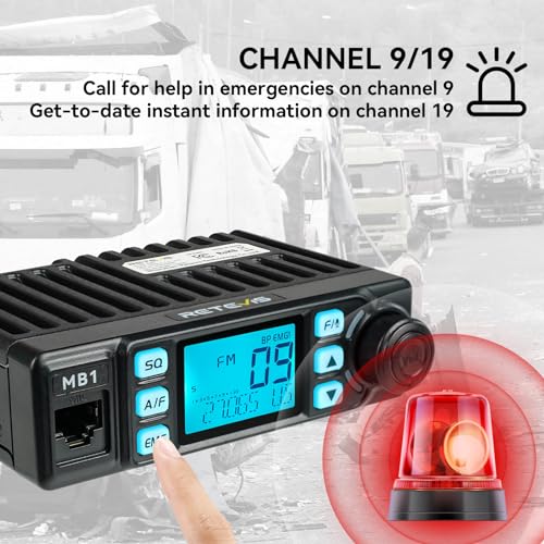 CB Radio Kit with Magnetic Mount Antenna for Truck - AM/FM Mini CB Radio with Noise Reduction