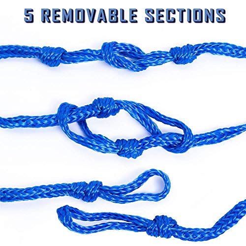 SWELL Wakesurf Rope - Premium Blue Braided Wakesurf Line with Float Handles