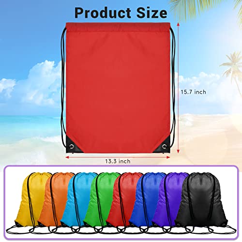 120 Pcs Drawstring Backpack Bulk Set - Nylon Sport & Gym Bags in 8 Colors
