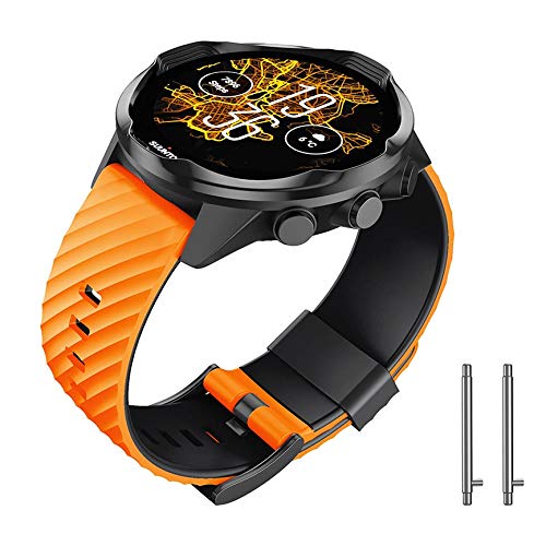 NotoCity Silicone Watch Band for Suunto 7, 9 Spartan & GPS - Orange-Black