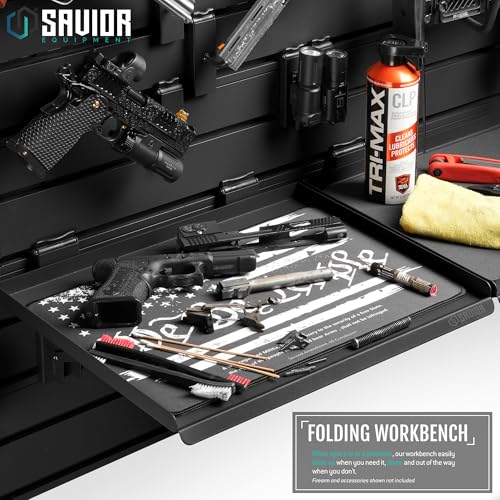 Obsidian Black 17" Heavy-Duty Wall Rack System for Workbenches & Storage