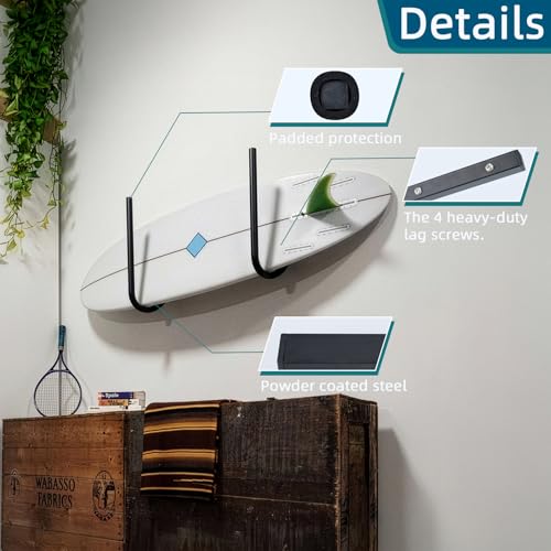 SUP Paddle Board and Kayak Storage Rack,Surfboard Wall Mount Rack