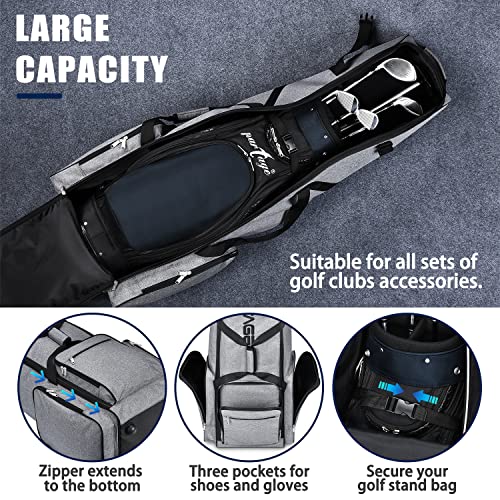 Partage Gray Golf Travel Bag with Wheels - Heavy Duty 600D Oxford Case