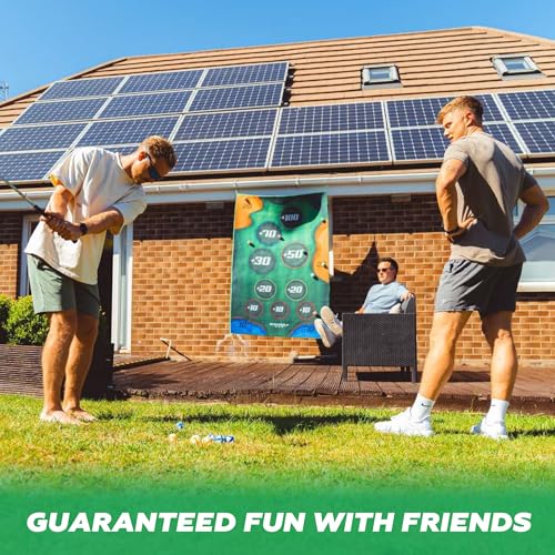 Golf Game for Adults Indoor Outdoor - Backyard Chipping Set with Sticky Balls - Family Multi-Player Activity - Variation: No Club