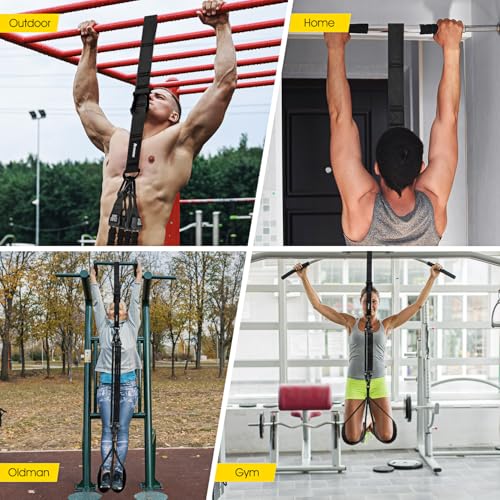 Black Pull Up Assistance Bands Set - Adjustable Resistance Workout Equipment for Home Gym