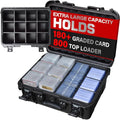 Extra Large Trading Card Storage Box - Black PSA Slab Case Organizer