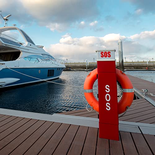 23 Inch Life Ring Buoy with 98.4 FT Floating Rope for Boat & Pool Safety