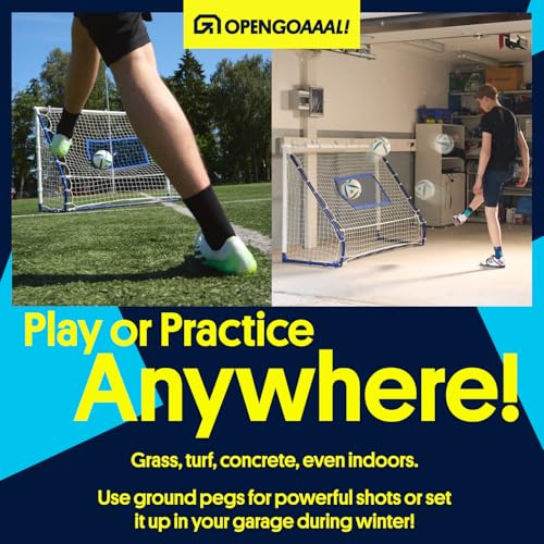 3-in-1 Soccer Goal & Rebounder - Portable 4x6 ft Soccer Training Equipment