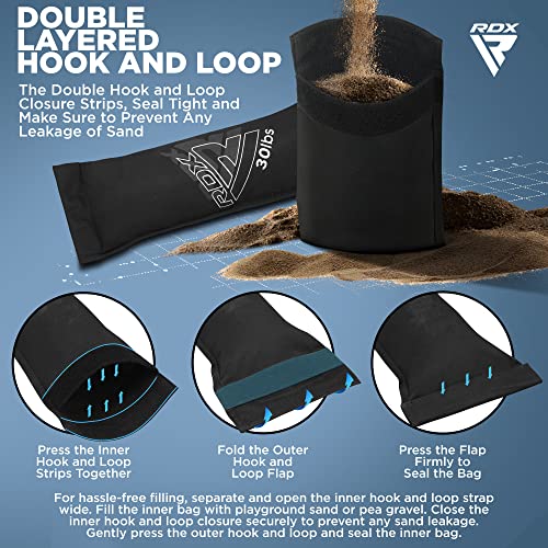 Unfilled Black 125-200LB Sandbag for Strength Training & Powerlifting