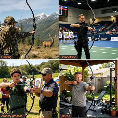 Black 40lb Takedown Recurve Bow for Hunting & Training with Arrow Sight