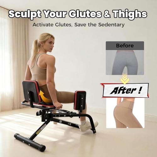 Yagud 2-in-1 Hip Abductor & Adductor Machine, Adjustable Glute Workout Equipment