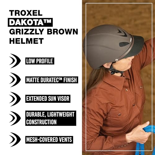 Troxel Dakota Horseback Riding Helmet Grizzly Brown Medium - Equestrian Safety