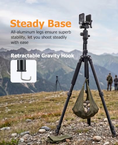 Heavy-Duty Adjustable Tripod for Outdoor Use with 360° Rotating Head