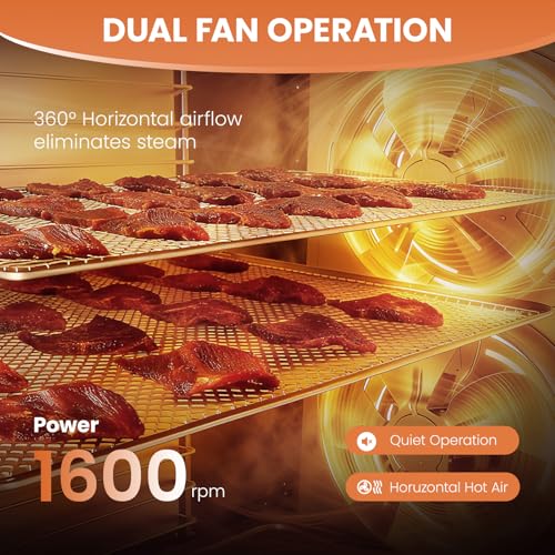 Food Dehydrator Machine 12 Trays Adjustable Temp 800W Food Dryer - Stainless Steel