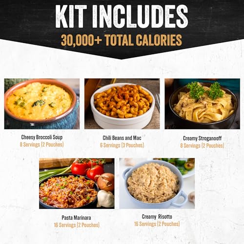 120-Serving Emergency Food Supply Bucket - Freeze-Dried Survival Meals for Disaster Camping Hiking