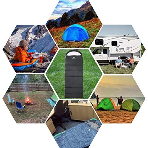 Mantuole Black Envelope-Style Heated Sleeping Bag 5pcs USB Power Support, Portable Camping Bed