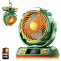 Camping LED Fan with Light 40000mAh Rechargeable Battery & Hook - Green M23