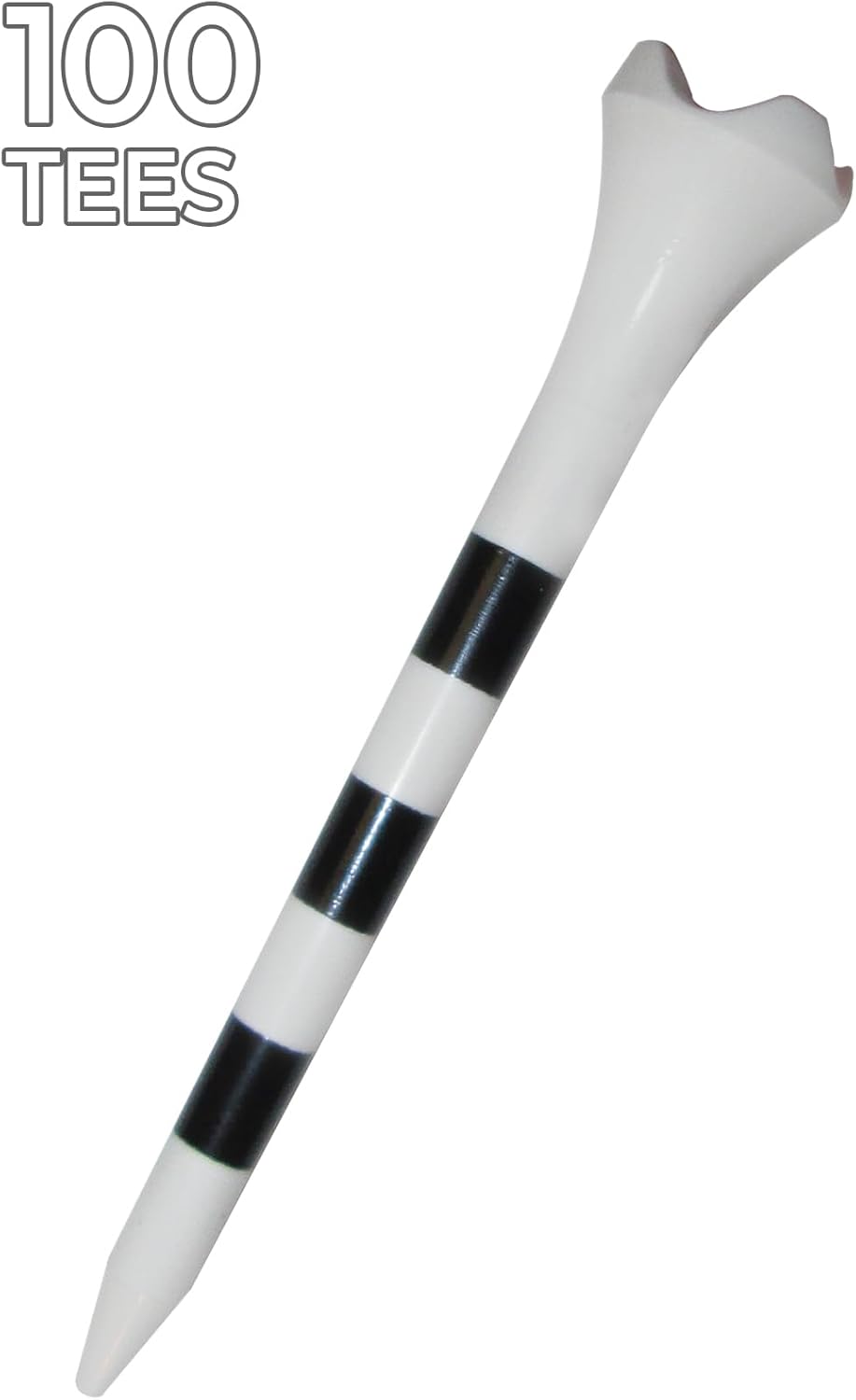 Pride Golf Tee - Performance Plastic Golf Tees | 100 Count, 2-3/4 Inch - White with Striped Design