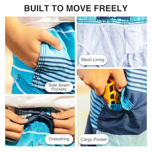 Kanu Surf Boys Avalon Quick Dry UPF 50+ Beach Swim Trunk 18-20 Navy