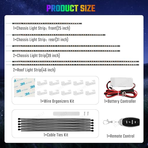 6 Pack Golf Cart LED Underglow Light Kit with 28 Modes, Music Sync, Waterproof, Fits EZGO Club Car Yamaha