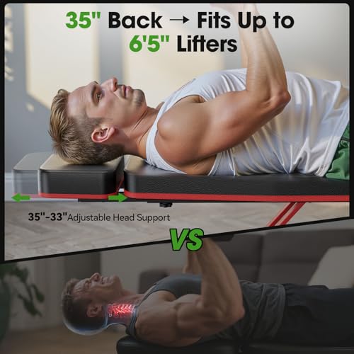 Flybird Adjustable Weight Bench for Home Gym - Black, Full Body Workout