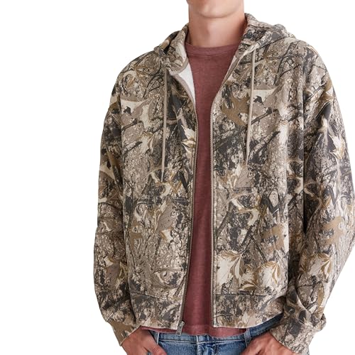 Men's Forest Camo Boxy Full-Zip Hoodie - X-Large