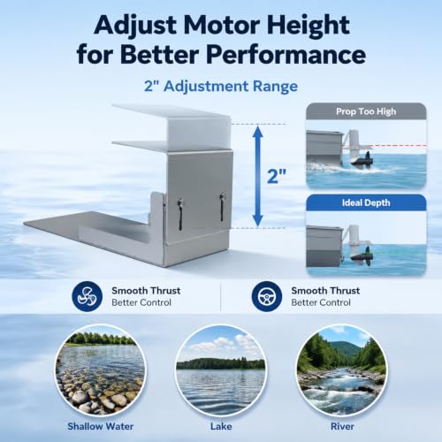 Adjustable Marine Aluminum Trolling Motor Mount for Jon Boats
