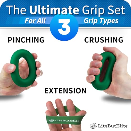 Silicone Hand Grip Strength Trainer Kit for Forearm and Finger Exercise