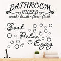 Bathroom Wall Decals Stickers - Black Quote Set for Interior Decor