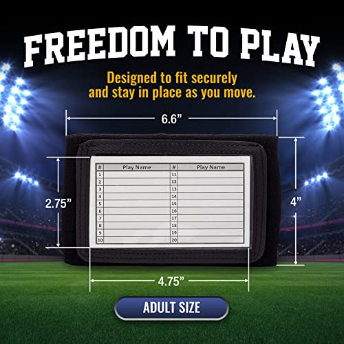 Softball & Baseball Wristbands with Play Sheets - Adult Size 20 Pack, Black