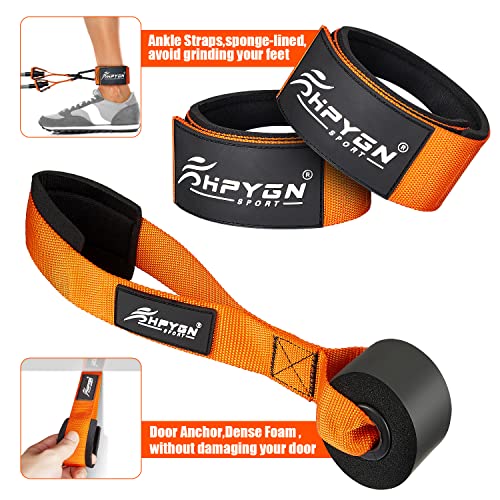 Orange 420LBS Heavy Resistance Bands Set with Handles for Intense Workout