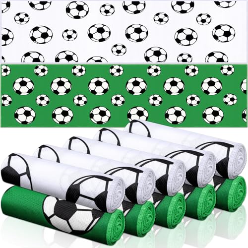 12 Pack Soccer Cooling Towels 30 x 9 Inches Sports Gift Set - Soccer Patterns