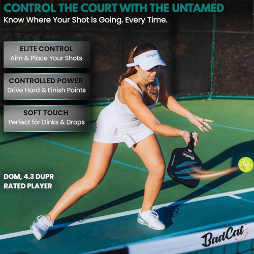 BadCat Pickleball Untamed ENVY Paddle with Raw Carbon Fiber, All-Court