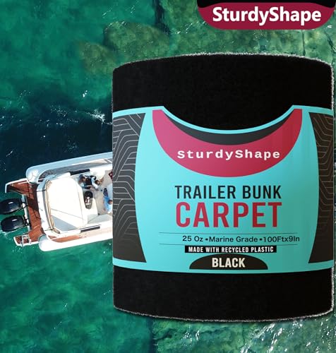 Boat Trailer Bunk Carpet Kit 9x100ft Marine Carpet Covers for Trailers Black - Variation of THIS listing