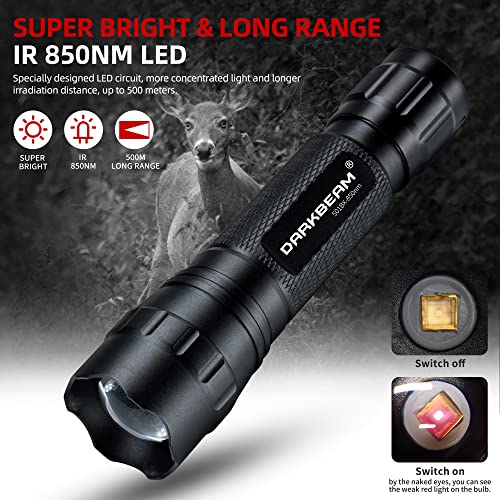 Darkbeam Infrared Flashlight 850nm with Clip – Night Vision Hunting & Observation