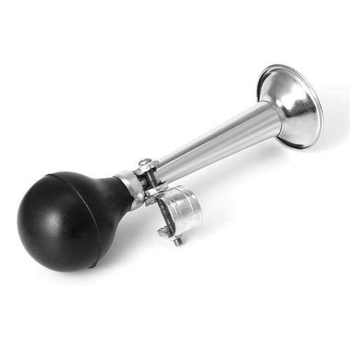 Metal Air Horn for Bicycle, Vehicles, Golf Carts - Bike Bells With Rubber Squeeze, Kids Bike Accessory, 7 Inches (Silver)