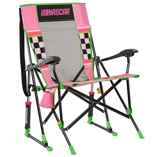GCI Outdoor NASCAR Roadtrip Rocker Pink Camping & Sideline Chair with Drink Holder