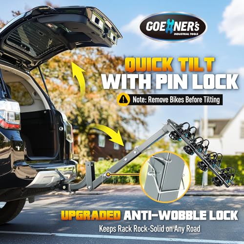 Heavy-Duty 4-Bike Hitch Rack 240 lbs Load Dual Locking Car Bike Carrier