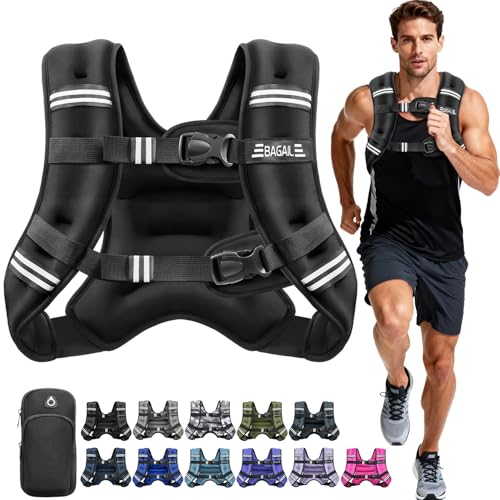 BAGAIL Women’s 30Lb Weighted Vest for Running & Training Black - Even Weight Distribution & Reflective Stripes