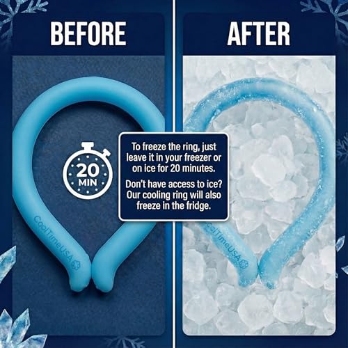 Neck Cooling Tubes Set of 3 - Blue Ice Wraps for Instant Relief, Reusable