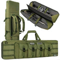 Double Rifle Case Gun Bag 55 Inch Water-Resistant Padded Tactical Storage - Green