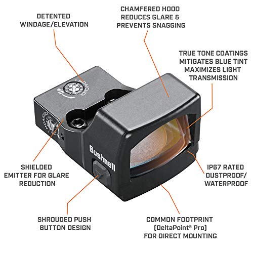 Bushnell RXS250 with 4 MOA Dot, Waterproof, for Pistols & Shotguns