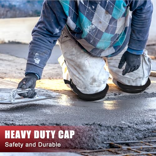 Black Heavy Duty Construction Knee Pads with Gel Cushion & Adjustable Strap
