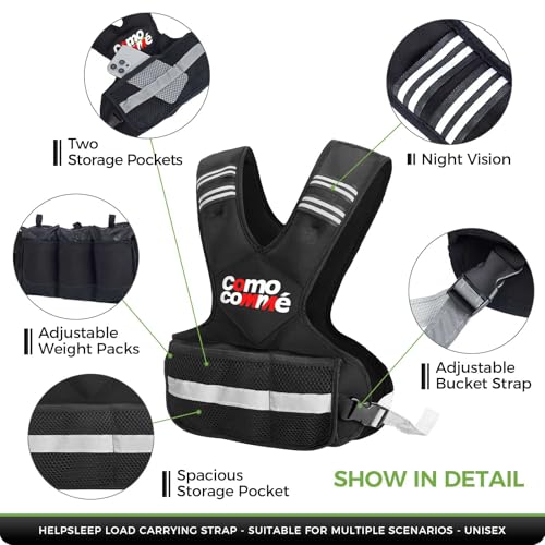12-18 lb Adjustable Weighted Vest for Men & Women with Pockets - Black