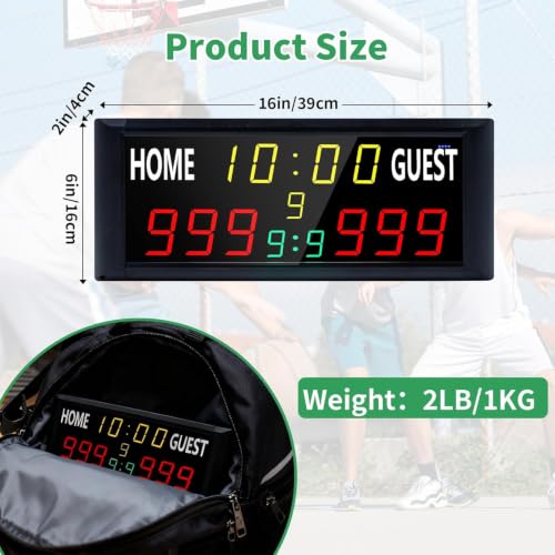 Rechargeable 16” Electronic Scoreboard with Remote for Outdoor Sports