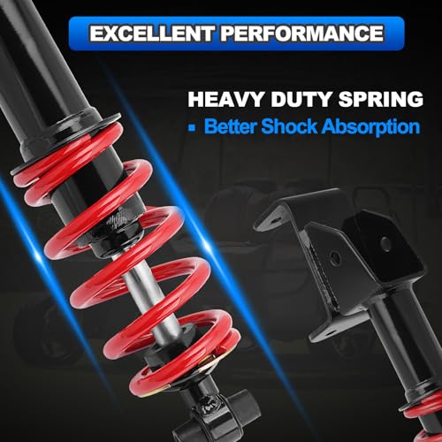 AUTOBABA Red Front Shock Absorbers with Springs for Yamaha G29 Golf Cart