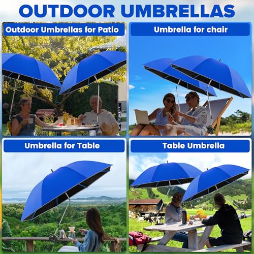 QTREE Deep Blue 2-Pack 48.7-inch Adjustable Beach Umbrellas with UV Protection for Camping & Patio